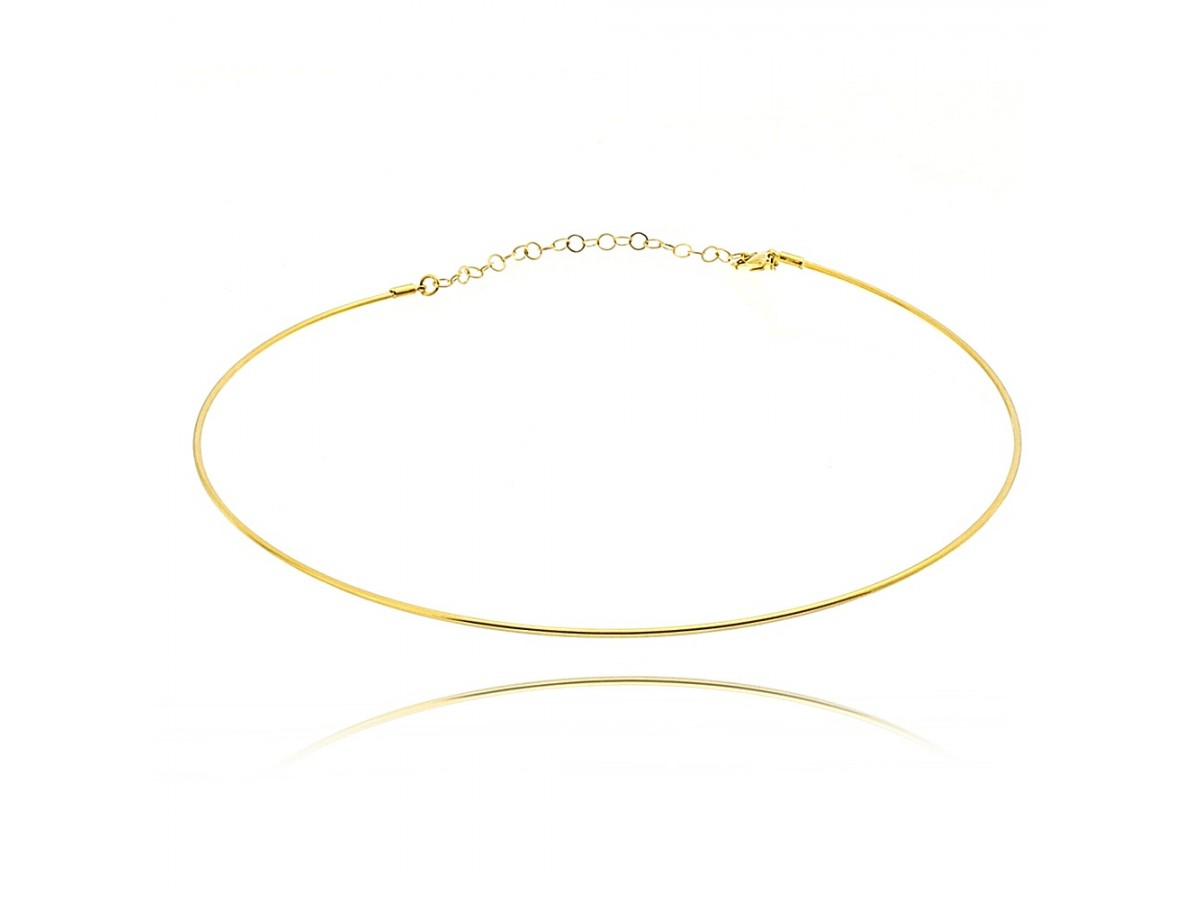 Colar Choker Aro Slim Banho de Ouro 18K.